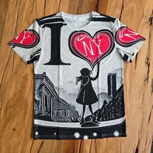 Men's All-Over Printed Graphic Tshirt "Lucy NY" by Spyder Webb Size L
